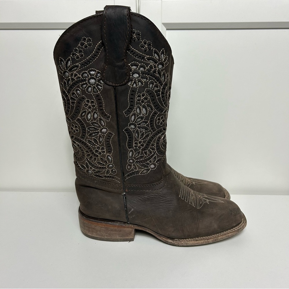 Old corral cowboy Embroidered Brown Western Boots